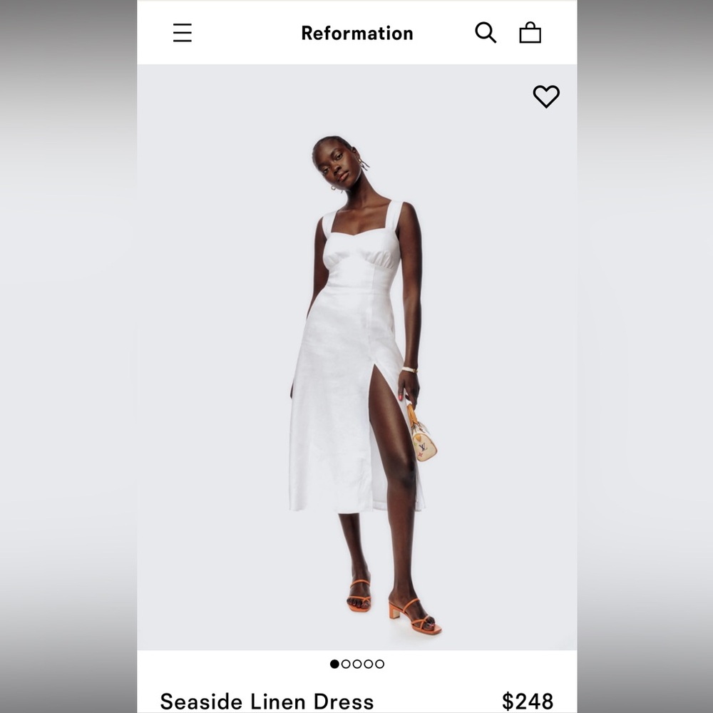 Reformation Seaside Linen Dress White - Size 8